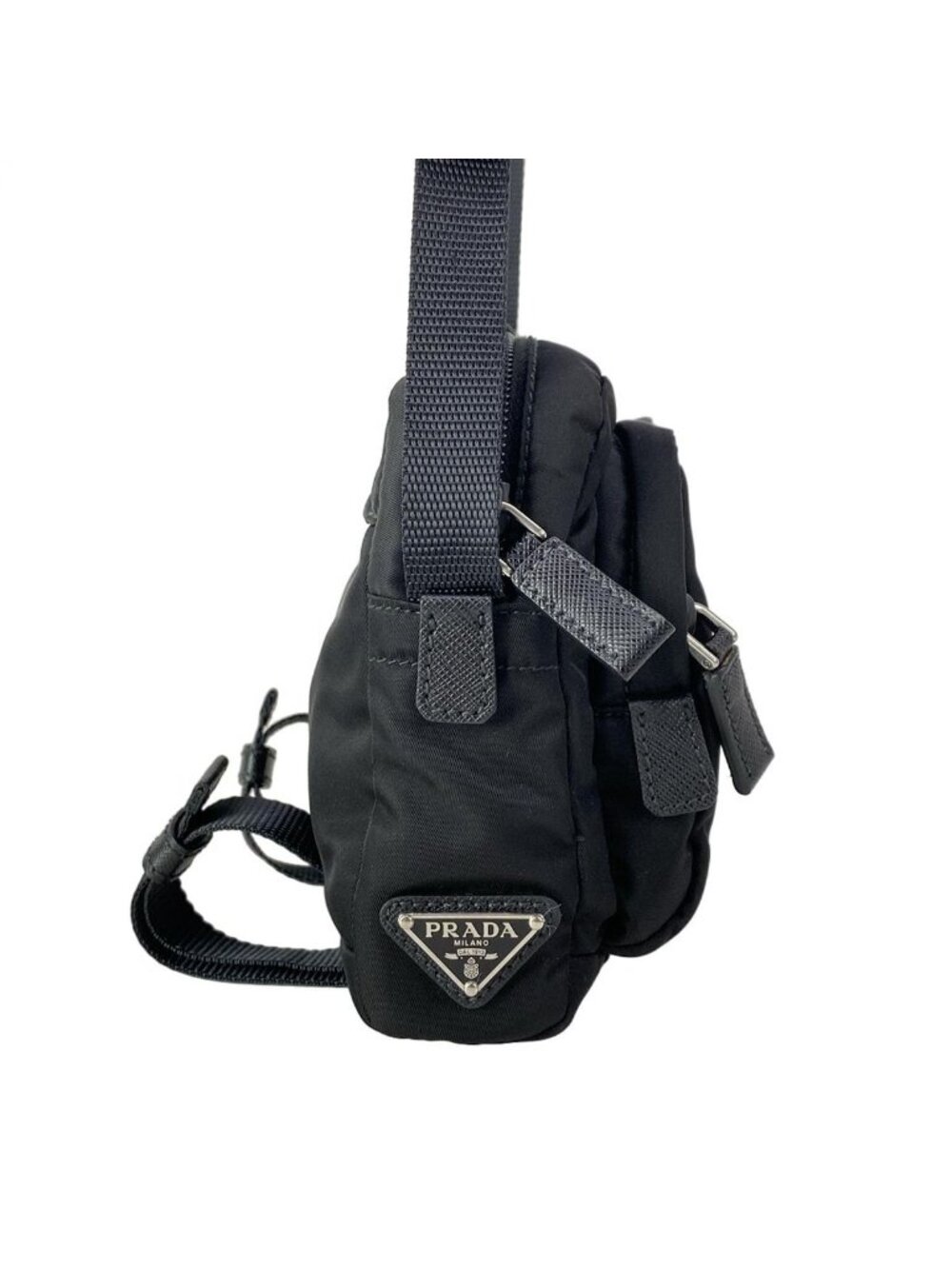 Prada Shoulder Bag Black Navy Multi Leather - Picture 2 of 15